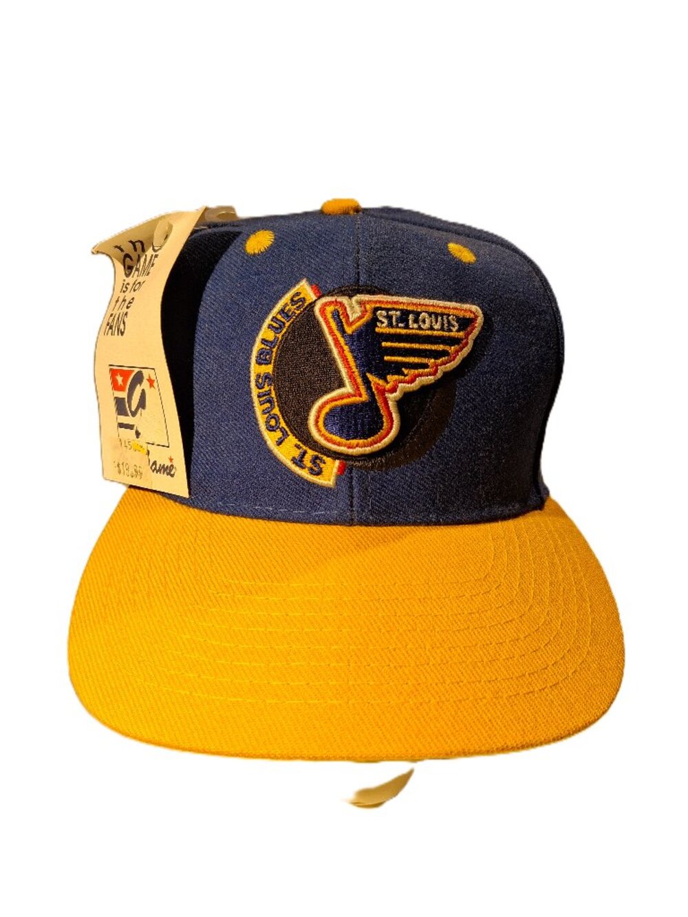 Vintage 90s St Louis Blues Snapback Hat The Game Big Logo Deadstock NWT Blue...